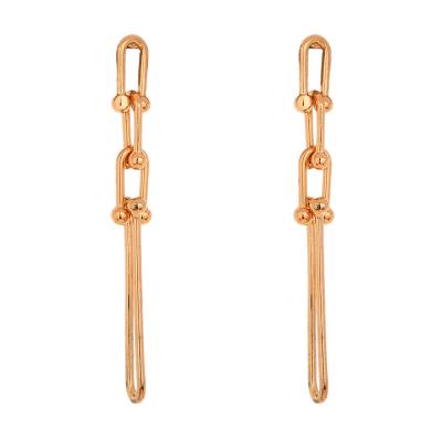 China TRENDY Simple U-loop Metal Long Personalized Fashion Chain Earrings for sale