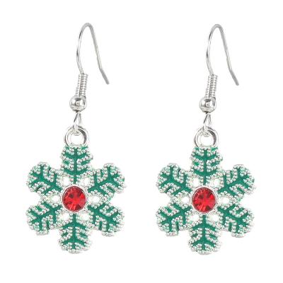 China Factory Supply Christmas Interesting Price Drop Snowflake Ear Hook Trendy Environmentally Friendly Acrylic Earrings For Women for sale