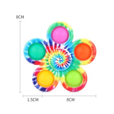 China New Eco-friendly Hand Shake Spinning Finger Ring Premium Decompression Dimple Flying Push Noise Toys and Custom Simple Hobby Kids Wiggle Spinner for sale