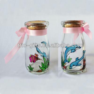 China Europe Dolphin Ornament Ribbon Clear Glass Bottles for sale