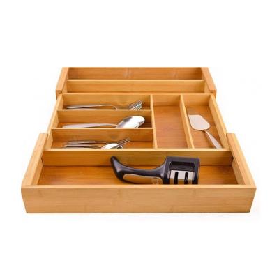 China Sustainable 8 Compartment Drawer Bamboo Organizer for sale