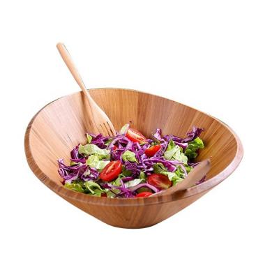 China Viable Natural Organic Bamboo Vegetable Round Salad Bowl for sale