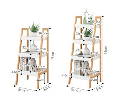 China Multi Layer Ladder Wooden Shelves For Living Room for sale