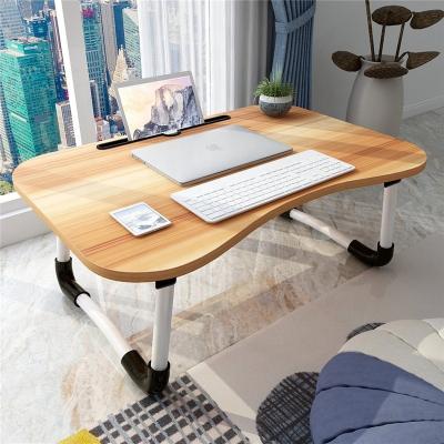 China Collapsible Foldable Computer Desk With Movable Laptop Ipad Groove for sale