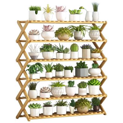 China Viable Bamboo Foldable Pot Racks for sale