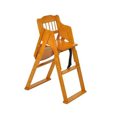 China Foldable And Height Adjustable Traditional Baby Bamboo High Chair For Kids Dinner for sale