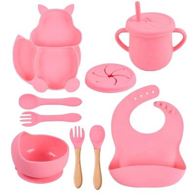 China BPA Free Baby Bowl and Spoon Silicone Mask Suction Baby Bowl Product BPA Free Silicone Hot Sale Baby Feeding Set  OEM Customized for sale