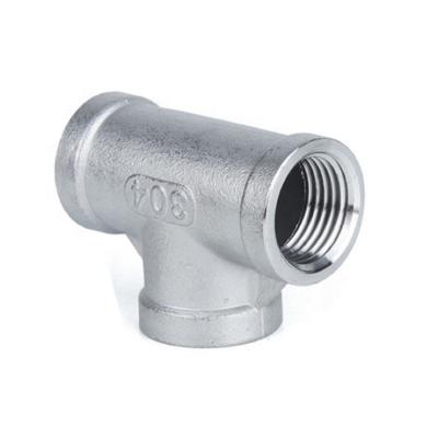 China Oil Gas Water Industrial Hot Sale Stainless Steel Pipe Fitting Threaded Equal Reducing Tee for sale