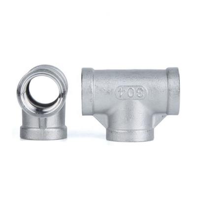 China Industrial Hot Sale Oil Gas Water Stainless Steel Pipe Fitting Side Part Threaded Equal Reducing Tee for sale