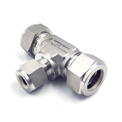 China Corrosion Resistant Pipe Fitting Stainless Steel Ferrule 3 Way Union Reducing Connector Tube Union for sale