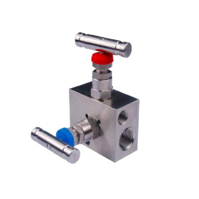 China Flat Type Stainless Steel Instrument Valve Factory General Sale T Manifold Set 2 Valves for sale