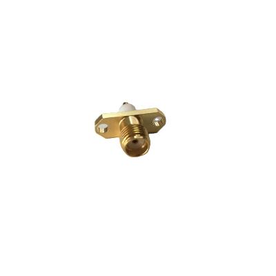 China 50Î © Gaoke Not Easy To Rust RF Coaxial Female Connector SMA Flange Connector 6G Double Screw Fastening for sale