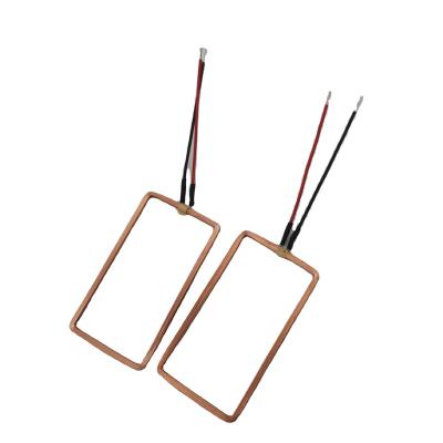 China Customized 0.20mm square 125khz rfid antenna support copper wire coil antenna (2RS-N) /Golden 49*25mm for sale