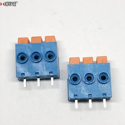 China PCB 390 Button Orange Spring Blue Housing Terminal Block 22-14AWG for sale