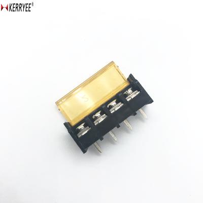 China 45B 4P Side 9.5mm Pitch Barrier Terminal Block With Dust Cover 22-10AWG for sale