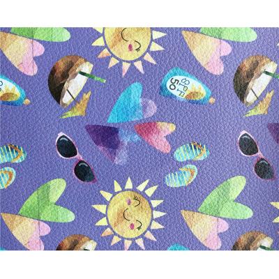 China Waterproof Best Price Printed Your Designs On PU Faux Leather Designer Fabric For Shoes for sale