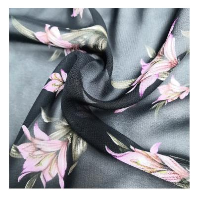 China Best Selling Floral Customized Digital Printed Polyester Chiffon Dress Shrink-Resistant Fabric for sale