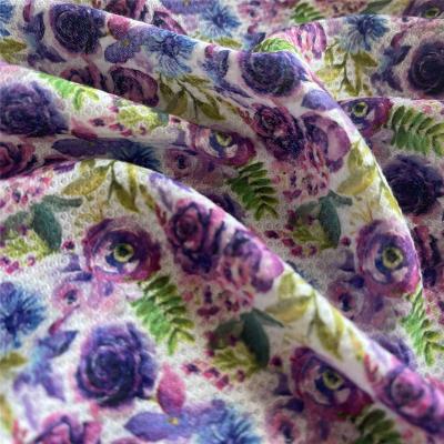 China Shrink-resistant high quality waffle printed knit fabric polyester stretch for large bows for sale