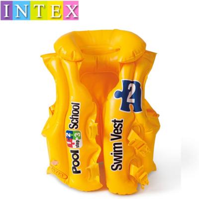 China Child Intex 58660 Yellow Kids Inflatable Swim Vest Kids Inflatable Life Jacket Float for sale