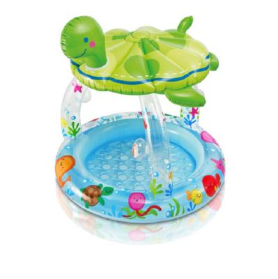 China Intex 57119 Kid's Inflatable Sea Turtle Shade Baby Pool with Built-in Sunshade Turtle Shade Pool for sale