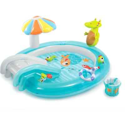 China INTEX 57129 Crocodile Children's Slide Inflatable Pool Amusement Park 203*173*89cm for sale