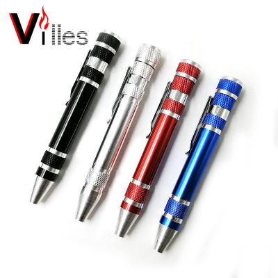 China Portable Hardware Tools 8-in-1 Screwdriver Pocket Pen Pocket Steel Multifunctional MINI Suit for sale