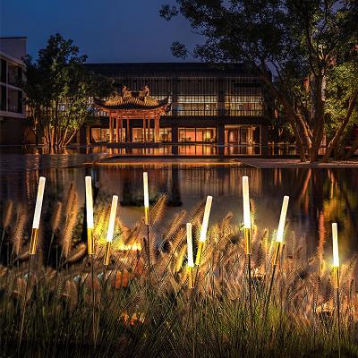 China Best selling high quality LED reed lights outdoor waterproof lawn decoration LED plug-in DC12V/solar park reed lights 25*25*800mm for sale