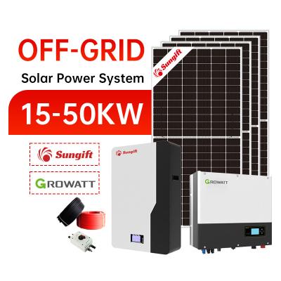 China Home Off Grid Solar Power System 10KW 20KW 25KW 30KW 40KW 50KW 380V 50Hz 60Hz Solar Power System Energy Storage System for sale