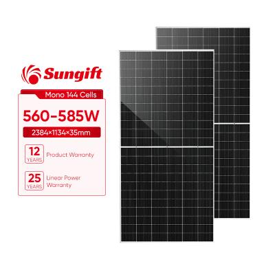 China EVA Sungift Solar Panels 210*182mm Stack 560w 565w 570w 575w 580w 585w Solar Photovoltaic Panel PERC Mono Pv Modules for sale