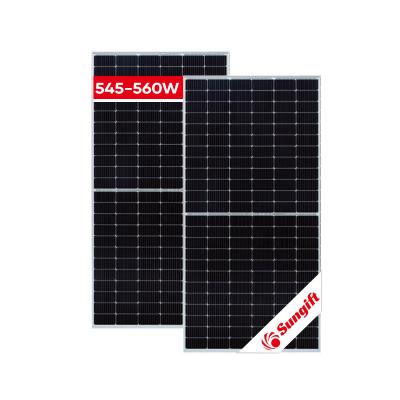 China Sungift Solar Panel PV Felt Mono Solar Panel 540W 545W 550W 555W 560W Half Cell 182mm 144 Cells 182mmx182mm Solar Panels for sale