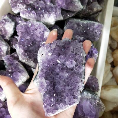 China Wholesale Amethyst Rough Natural Crystal Purple Druzy Geode Quartz Star Gemstone Loose Stones Clusters Jewelry Making Home Decoration for sale