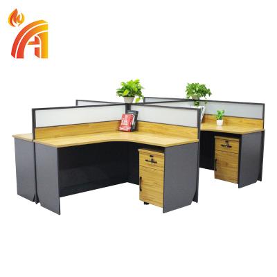 China New Custom Peacock Gray Modern Wooden 2 Person Luxury Vintage Curved Desk Unique for sale