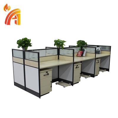 China Convertible commercial luxury office furniture 6 person mobile cabinet and computer pedal for sale