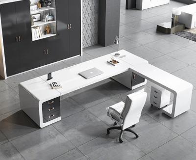 China Good Quality ModernFactory Price Office White Wooden Executive Boss Desk for sale