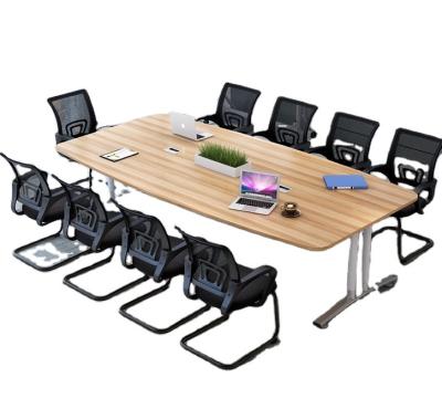 China Custom large meeting room industrial design oval-shape 10 person modern fancy office conference table for sale