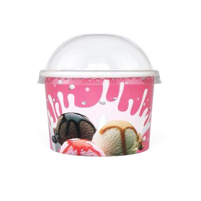 China Recycled Materials Wholesale 500/1000ML Disposable Ice Cream Bowl With Lid And Spoon Custom Logo Print Takeaway Paper Food Box Packaging For Salad for sale