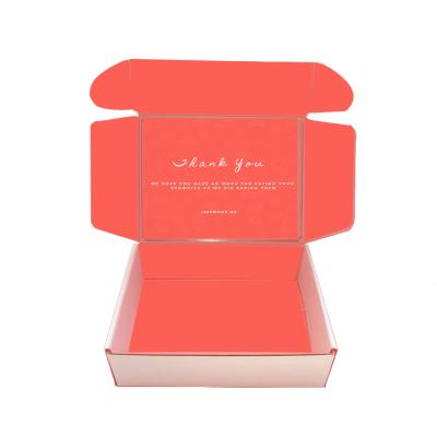 China Custom Recycled Logo Cheap Garment Pink Corrugated Materials Hair Bundle Box Ad Box Packaging With Satin For Bikini Cups Drug Bottle Jar Food for sale