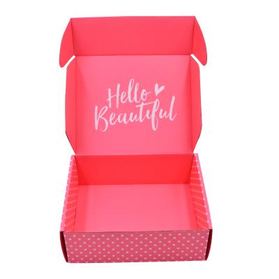 China Recycled Materials Wholesale Custom Paper Boxes Dress Pants Cardboard Box Shoes Packaging Pink Shipping Box for sale