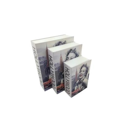 China Steel + Textured Mini Book Paper Safe Box, Piggy Bank With Combination Lock, Customized Cover Like A Real Book B18C-TA for sale