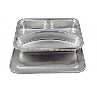 China 3 Compartment Lunch Box Stainless Steel Sustainable Hot Bento Box With PP/SS Lids for sale