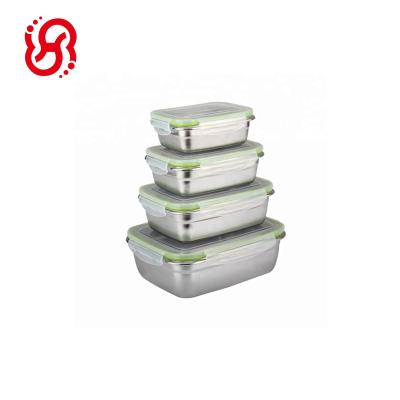 China 18/8 Sustainable Korean Style Stainless Steel Food Container With Lock Lid Lunch Box for sale