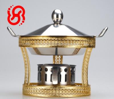 China Sustainable Non Magnetic Hexagon Stainless Steel Oven Cooking Pot Alcohol Hot Pot for sale