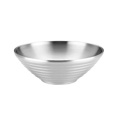 China Sustainable Eco - Friendly Stainless Steel Meal Sauce Mixing Bowl Set Korean Rice Bowl With Double Wall for sale