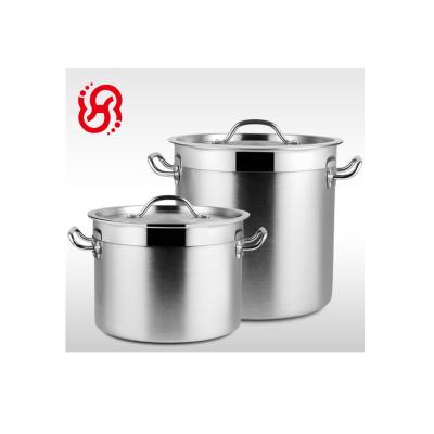 China Wholesale Bulk Large Stocked Kitchen Soup Stock Stainless Steel Cooking Pot With Lids for sale