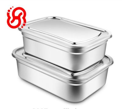 China Sustainable Quality One Stainless Steel Kitchenware Food Storage Kimchi Container Box With Lid for sale