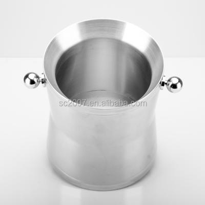 China Sustainable Oval Stainless Steel Double-wall Metal Stainless Steel Ice Bucket for sale