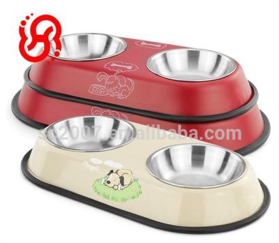 China Stainless Steel Material Pet Bowl Travel Dog Bowl Personalized Stocked Dog Bowl for sale