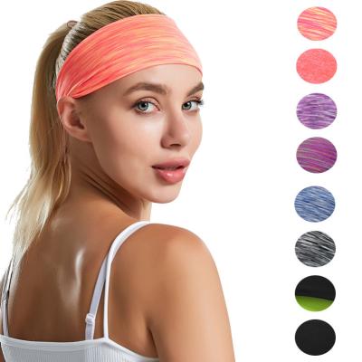 China Breathable Fashion High Elasticity Absorb Yoga Sports Headband Sweat Soft Non Slip Polyester Sports Headband for sale