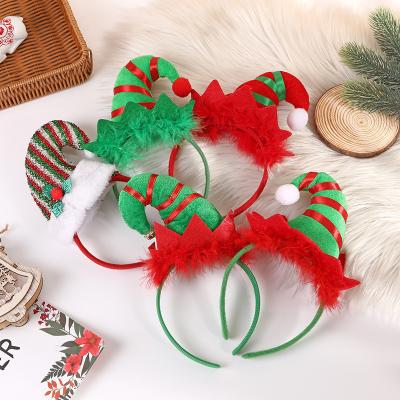 China New Style Durable Western Style Christmas Festival Headband Bell Feather Funny Christmas Party Hair Accessories Kid Adult Hair Band for sale