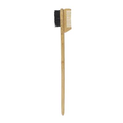 China Salon High Quality Custom Made 2 in 1 Boar Sharp Bamboo Bristle Vegan Baby Hair Tail Edge Wooden Command Broom for sale